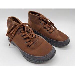 Nobull Shoes Men's 7 Women's 8.5 Brown Canvas Mid Trainer Lace Up